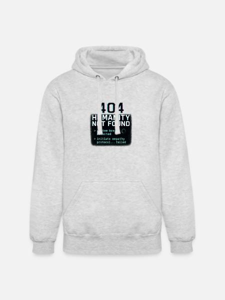 404 HUMANITY NOT FOUND - Unisex Heavyweight Hoodie - ash gray