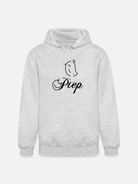 Sparrow With Crown “Piep” - Unisex Heavyweight Hoodie - ash gray