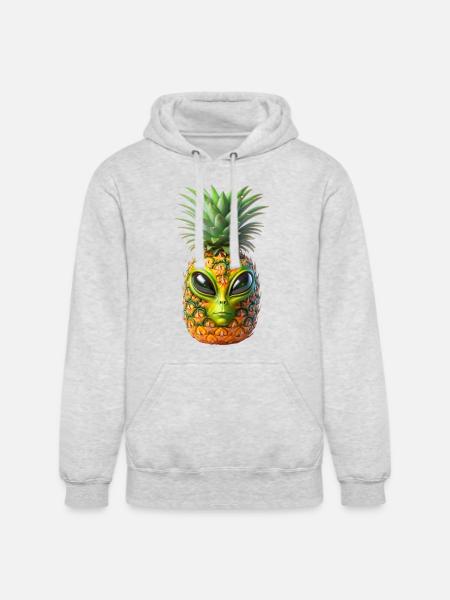 Alien Pineapple - Unisex Heavyweight Hoodie - ash gray