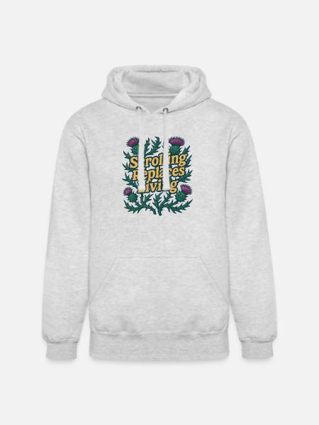 Scrolling Replaces Living Typography - Unisex Heavyweight Hoodie - ash gray