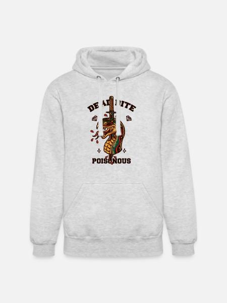Snake And Dagger - Unisex Heavyweight Hoodie - ash gray