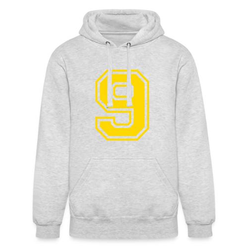 Number 9 in a classic athletic collegiate font - Unisex Heavyweight Hoodie