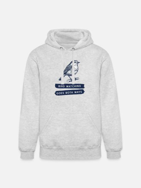 Bird Watching Goes Both Ways - Unisex Heavyweight Hoodie - ash gray