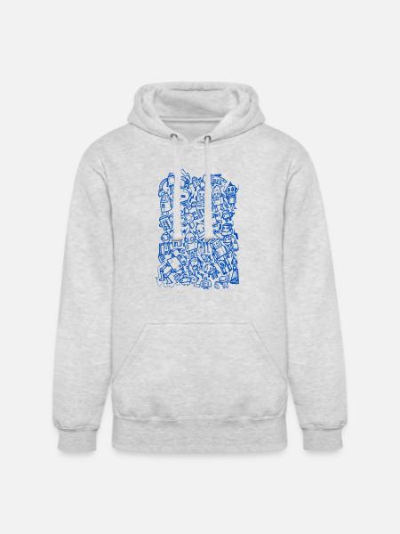 Robot Overload - Unisex Heavyweight Hoodie - ash gray