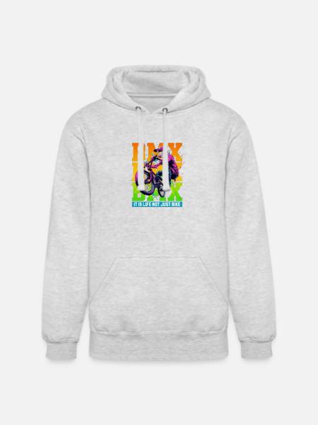 Neon BMX Rider Splash - Unisex Heavyweight Hoodie - ash gray