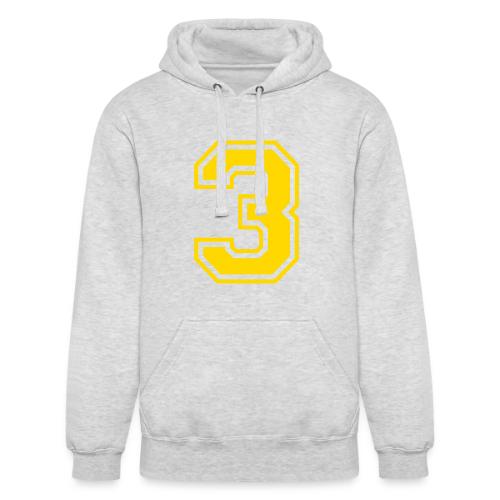 Number 3 in a classic athletic collegiate font - Unisex Heavyweight Hoodie