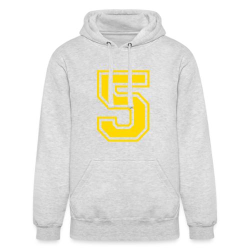 Number 5 in a classic athletic collegiate font - Unisex Heavyweight Hoodie