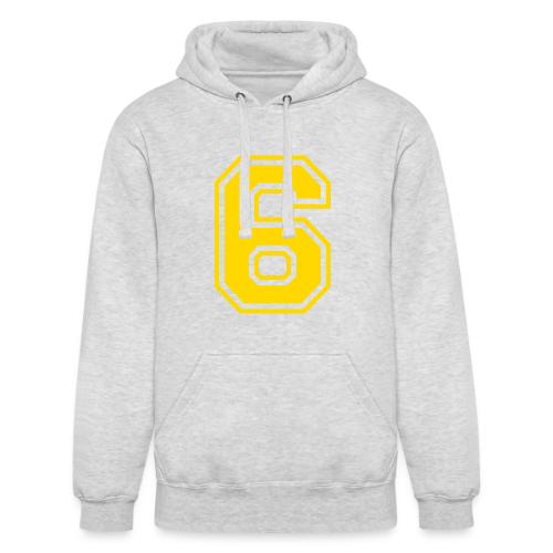 Number 6 in a classic athletic collegiate font - Unisex Heavyweight Hoodie