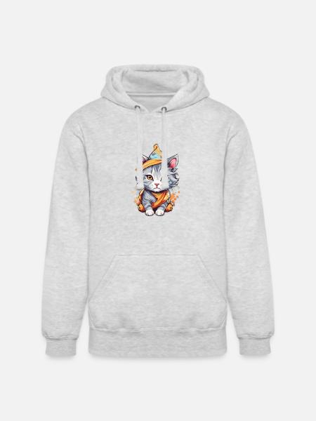 Cute Cat - Unisex Heavyweight Hoodie - ash gray