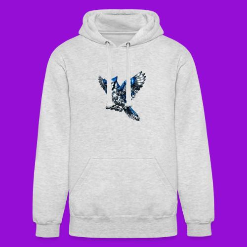 Silver Blue Jay Open Wing Perch - Unisex Heavyweight Hoodie