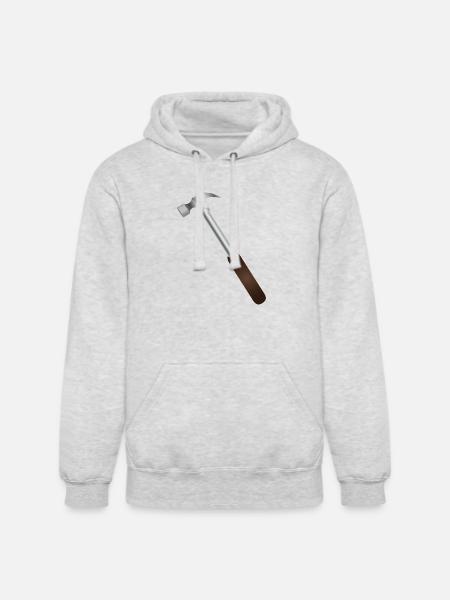 Hammer Carving: Rustic Tool Graphic - Unisex Heavyweight Hoodie - ash gray
