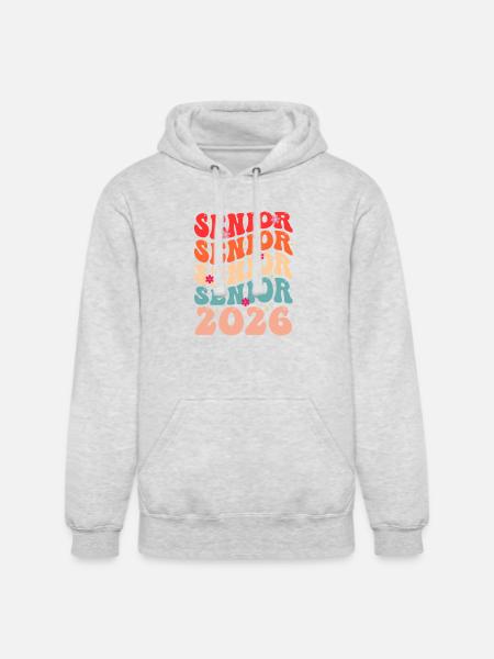 Senior Class 2026 Floral Rainbow - Unisex Heavyweight Hoodie - ash gray