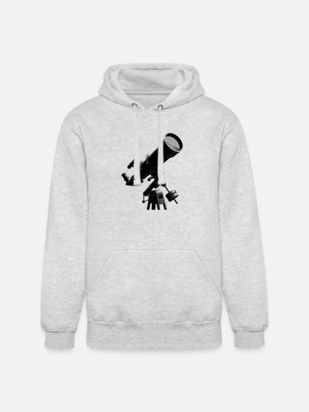 Skywatch Telescope Art - Unisex Heavyweight Hoodie - ash gray