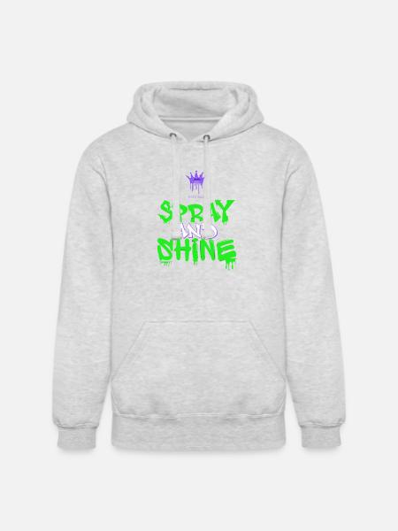 Spray and Shine Graffiti - Unisex Heavyweight Hoodie - ash gray