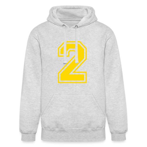 Number 2 in a classic athletic collegiate font - Unisex Heavyweight Hoodie