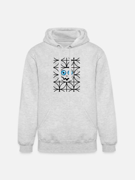 Scary faces - Unisex Heavyweight Hoodie - ash gray