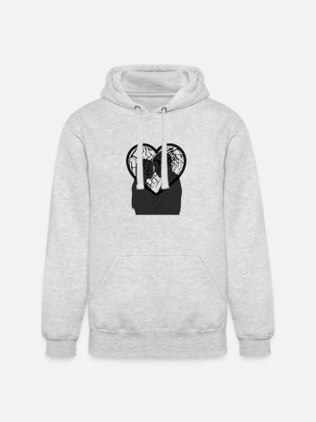Cracked Heart  - Unisex Heavyweight Hoodie - ash gray