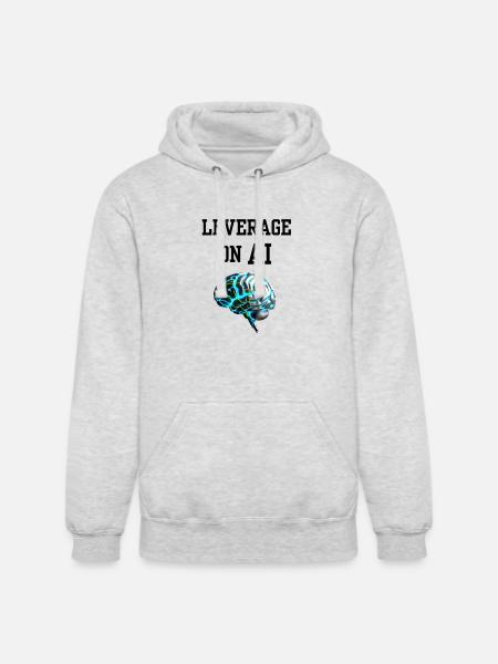 Leverage on AI Brain Neon - Unisex Heavyweight Hoodie - ash gray