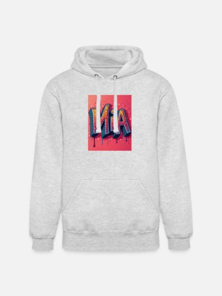 MIA Glitter Block Letters - Unisex Heavyweight Hoodie - ash gray