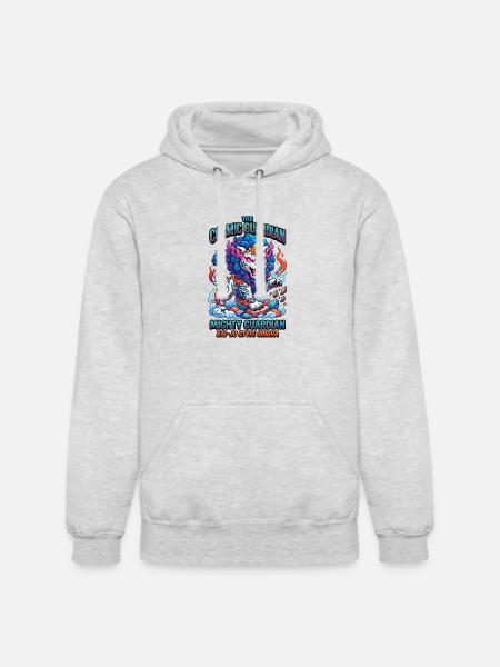 Cosmic Singha Mighty Kaiju Guardian - Unisex Heavyweight Hoodie - ash gray