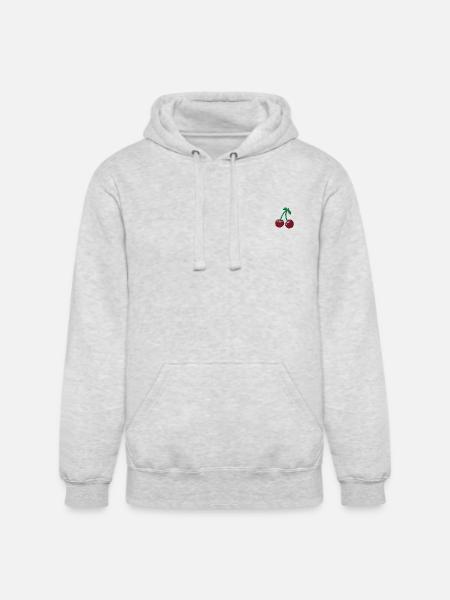 Cherries embroidered - Unisex Heavyweight Hoodie - ash gray