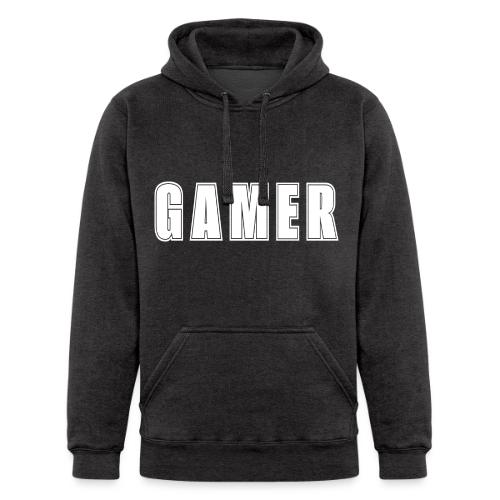 Gamer Collegiate White Text Design - Unisex Heavyweight Hoodie
