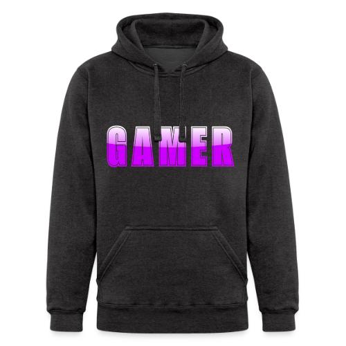 Gamer Purple Glossy Collegiate Design - Unisex Heavyweight Hoodie
