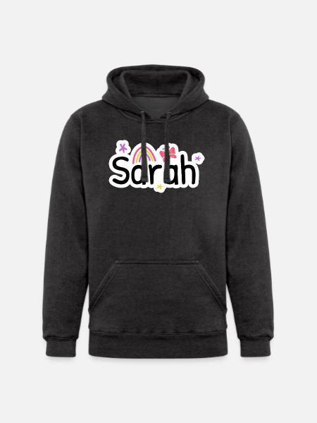 Sarah name cute design - Unisex Heavyweight Hoodie - charcoal grey
