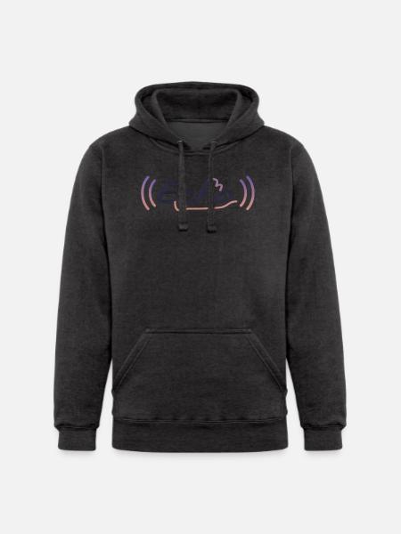 VARENO - Echo Gradient Waves - Unisex Heavyweight Hoodie - charcoal grey
