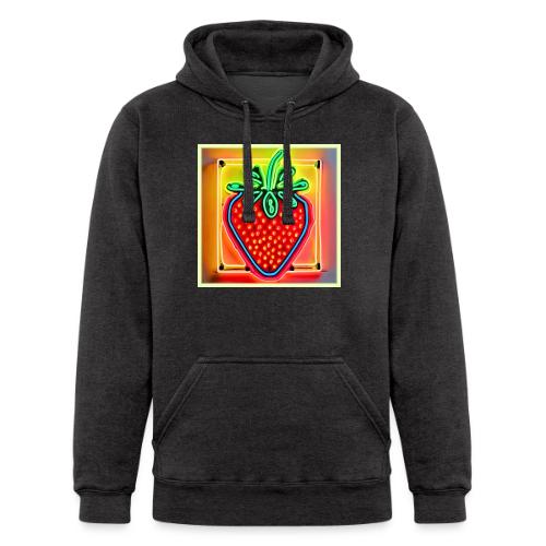 Colorful Strawberry Neon Glow - Unisex Heavyweight Hoodie