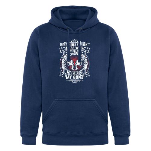 Three Things You Don't Mess with WHITE - Unisex Heavyweight Hoodie