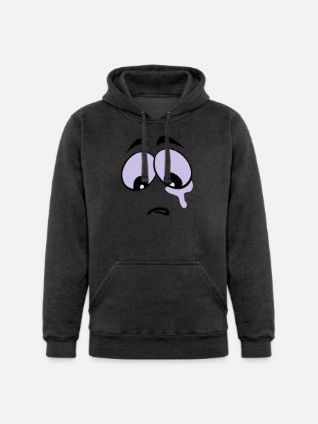 Sad Face - Unisex Heavyweight Hoodie - charcoal grey