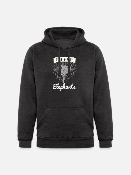 Elephant - Unisex Heavyweight Hoodie - charcoal grey