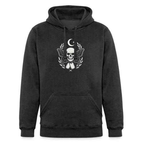 Skull butterfly dog tags - Unisex Heavyweight Hoodie