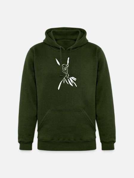 Child's Alien - white - Unisex Heavyweight Hoodie - forest green
