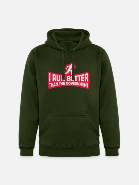 run better than government - Unisex Heavyweight Hoodie - forest green