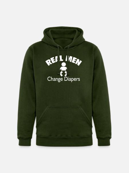 Real Men Change Diapers - Unisex Heavyweight Hoodie - forest green