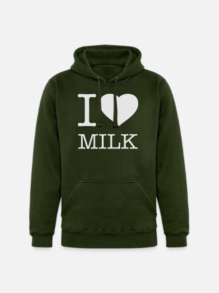 I LOVE MILK - Unisex Heavyweight Hoodie - forest green