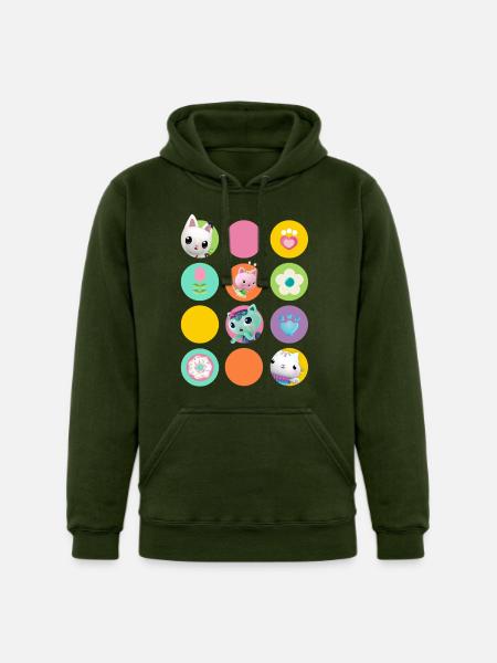 Gabbys Dollhouse Gabbys Friends & Colorful Symbols - Unisex Heavyweight Hoodie - forest green