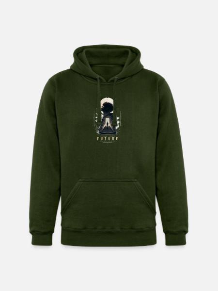 Future Stairway Vision - Unisex Heavyweight Hoodie - forest green