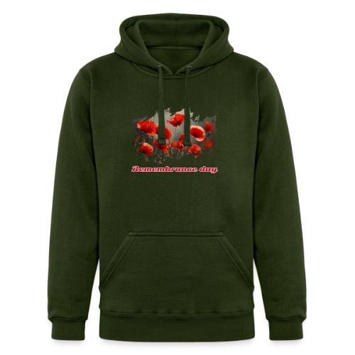 Remembrance Day with poppies - Unisex Heavyweight Hoodie