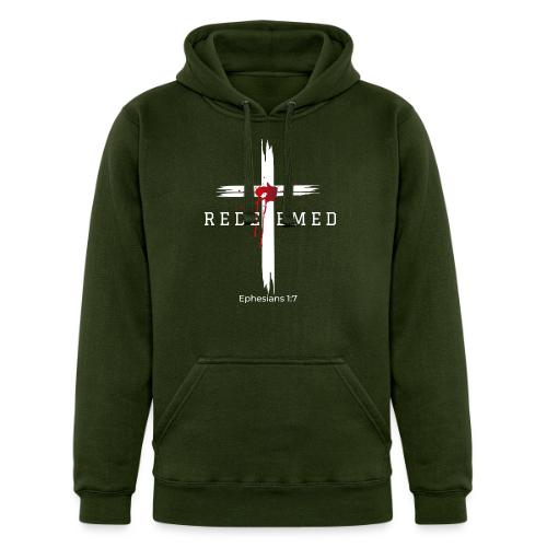 Redeemed by the blood of Jesus - Ephesians 1:7 - Unisex Heavyweight Hoodie