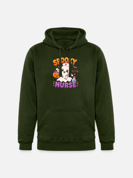 Spooky Nurse Halloween - Unisex Heavyweight Hoodie - forest green
