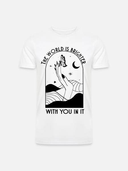 Moonlit Silhouette - Men’s Tri-Blend Organic T-Shirt - white