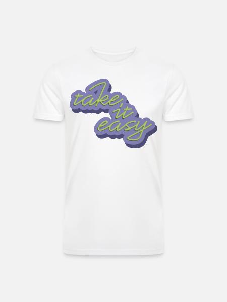 Take It Easy - Men’s Tri-Blend Organic T-Shirt - white