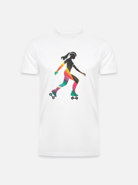 Roller Skating Girl - Men’s Tri-Blend Organic T-Shirt - white