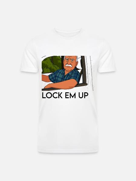 Lock em up - Men’s Tri-Blend Organic T-Shirt - white