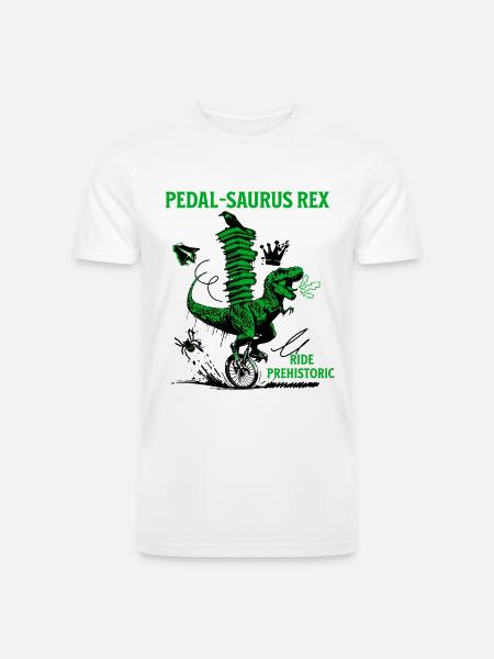 Pedal-Saurus Rex – Ride Prehistoric - Men’s Tri-Blend Organic T-Shirt - white