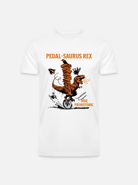 Pedal-Saurus Rex – Ride Prehistoric - Men’s Tri-Blend Organic T-Shirt - white