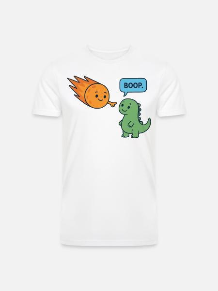 Meteor Buddy and Dino Boop - Men’s Tri-Blend Organic T-Shirt - white